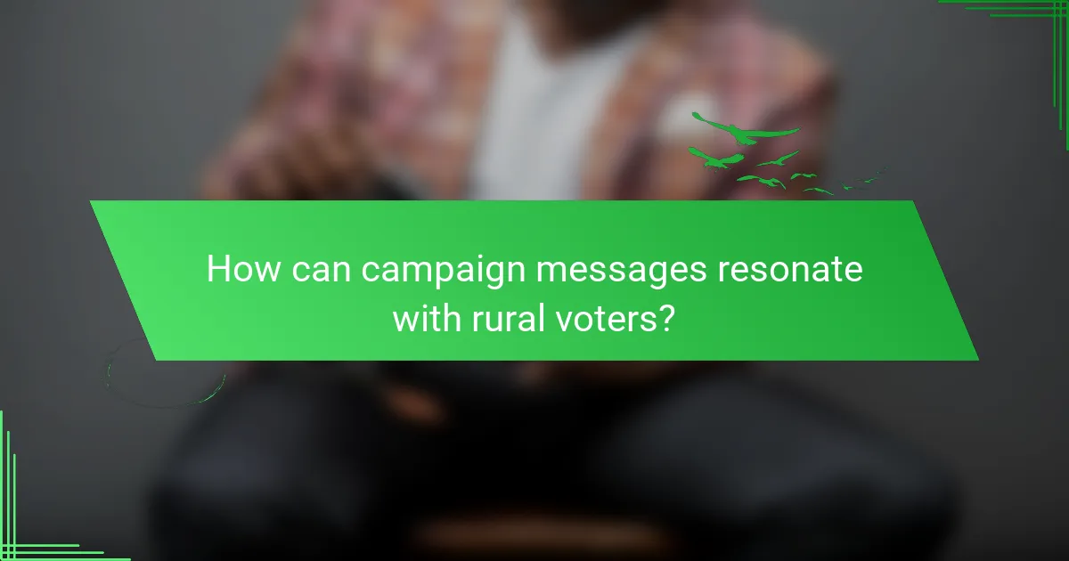 How can campaign messages resonate with rural voters?