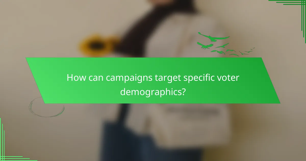 How can campaigns target specific voter demographics?