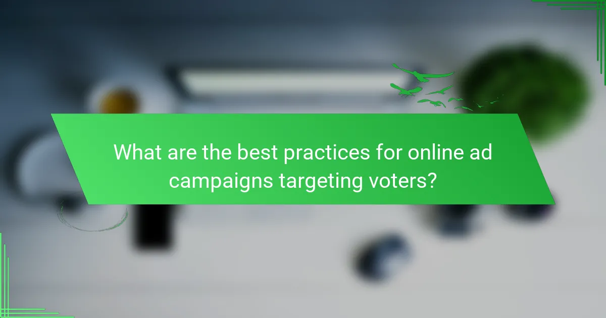 What are the best practices for online ad campaigns targeting voters?