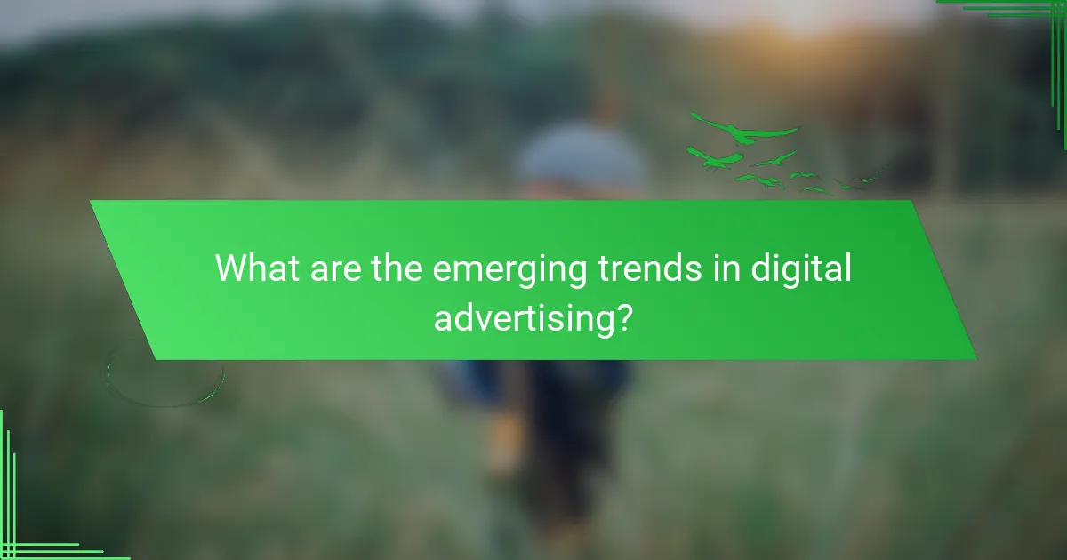 What are the emerging trends in digital advertising?