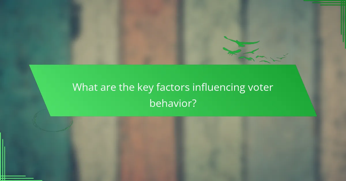 What are the key factors influencing voter behavior?