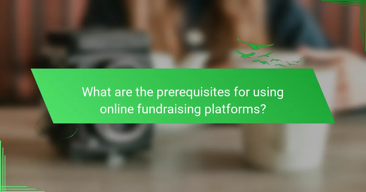 What are the prerequisites for using online fundraising platforms?
