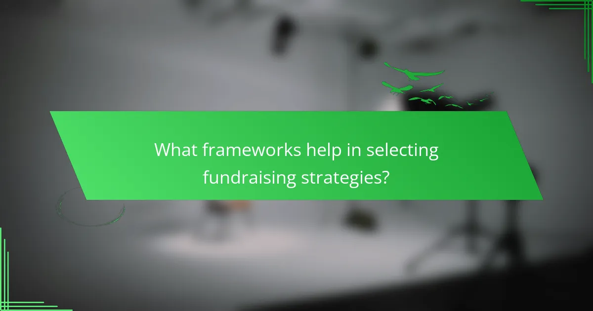 What frameworks help in selecting fundraising strategies?