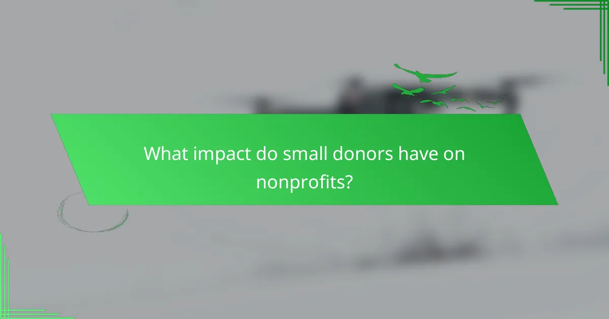 What impact do small donors have on nonprofits?