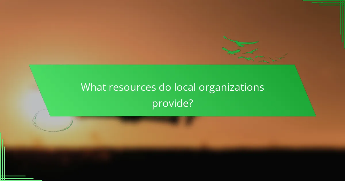 What resources do local organizations provide?