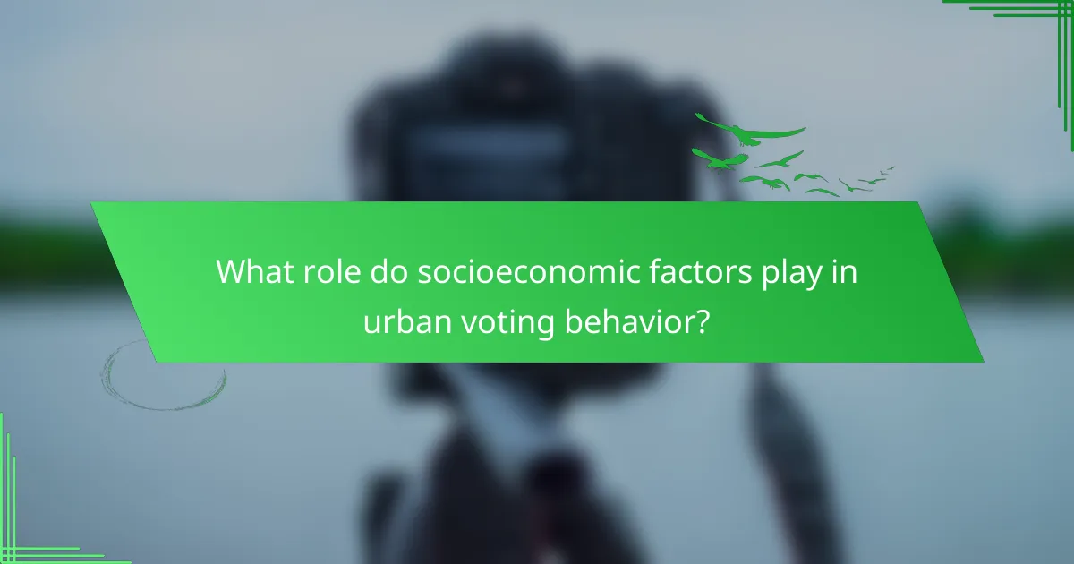What role do socioeconomic factors play in urban voting behavior?