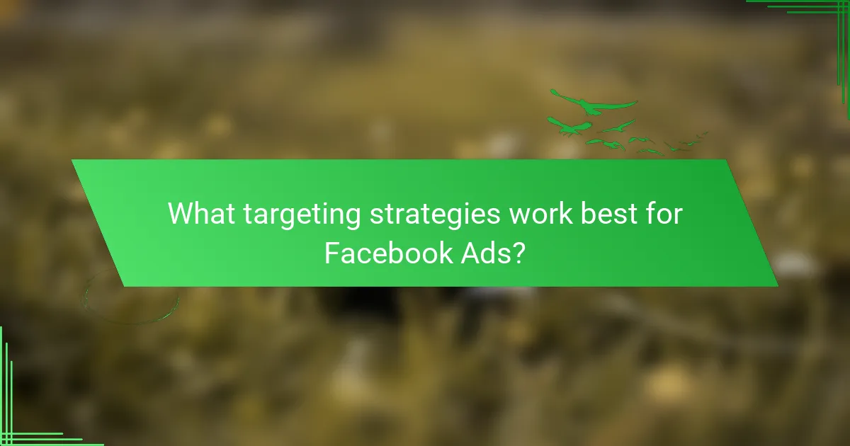What targeting strategies work best for Facebook Ads?